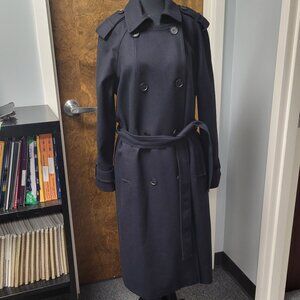 Kaiya Double Breasted Belted Trench Coat in Blue